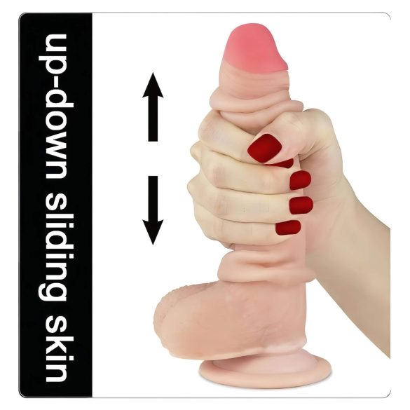 Lovetoy Glidingshud - to-lags dildo - 18cm (naturlig)