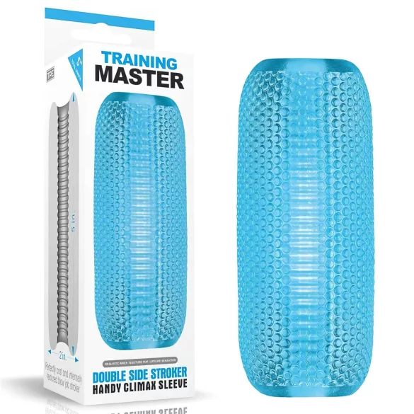 Lovetoy Training Master - tosidig riflet masturbator (blå)