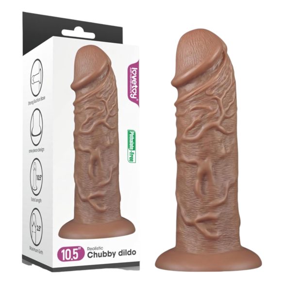 Lovetoy Chubby - Realistisk dildo med sugekopp 25cm (natur)
