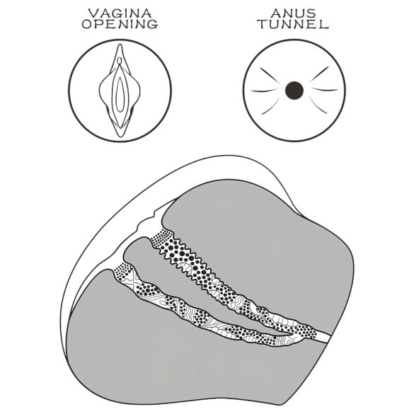 Lovetoy Streetgirl's 4 - kunstig skjede og rumpe torso (naturlig)