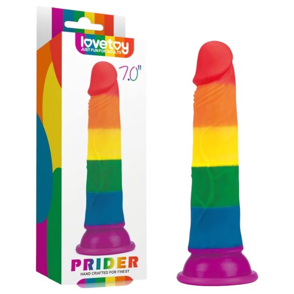 Lovetoy Prider - Naturlig dildo - 19cm (Regnbue)