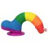 Lovetoy Prider - naturtro dildo med testikler - 20 cm (regnbue)