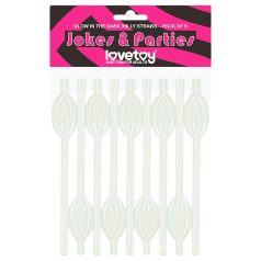 Lovetoy - lysende sugerør med fitteform (hvit)