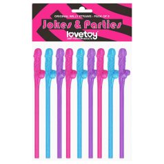 Lovetoy - realistisk penis-sugerør (rosa-blå-lilla) Lovetoy - realistisk penis-sugerør (rosa-blå-lilla)