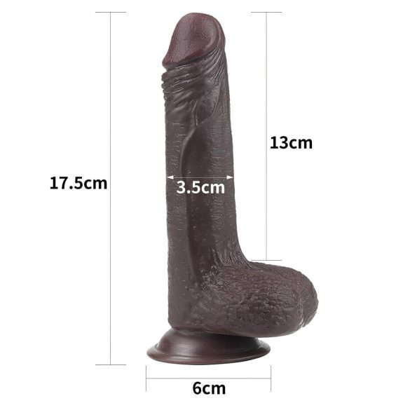 Lovetoy Sliding-Skin - naturlig 18cm dildo - brun