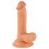 Mr. Rude - Naturtro dildo med sugekopp og testikler - 17 cm