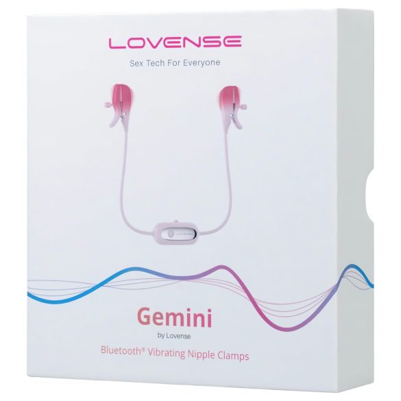 LOVENSE Gemini - smart, vibrerende brystvorteklemmer (rosa)