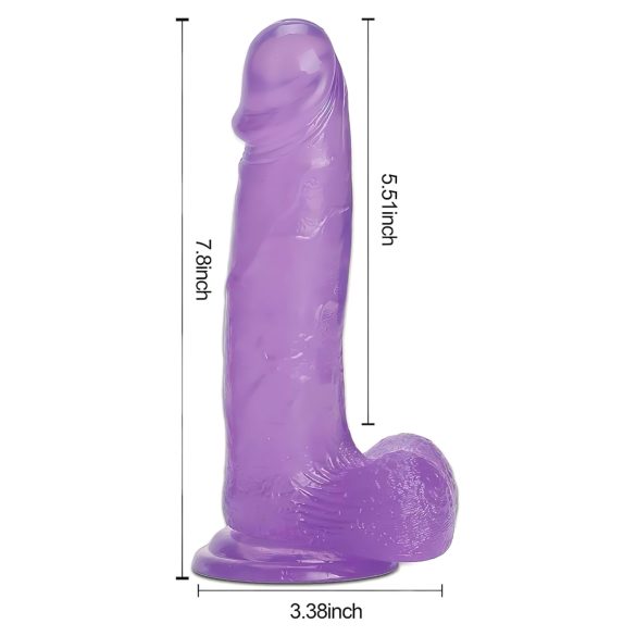 Tracy's Dog Jelly 8 - sugekopp, testikkel-dildo (lilla)