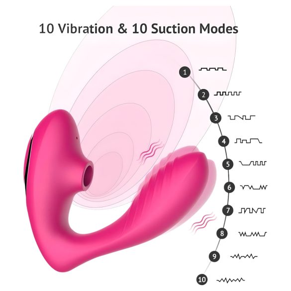 Tracy's Dog 2 - luftbølgevibrator 2-i-1 (rosa)