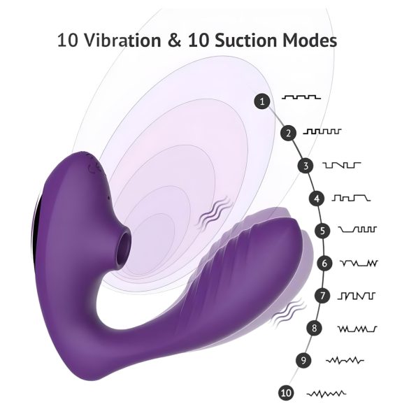 Tracy's Dog 2 - luftbølgevibrator 2-i-1 (lilla)