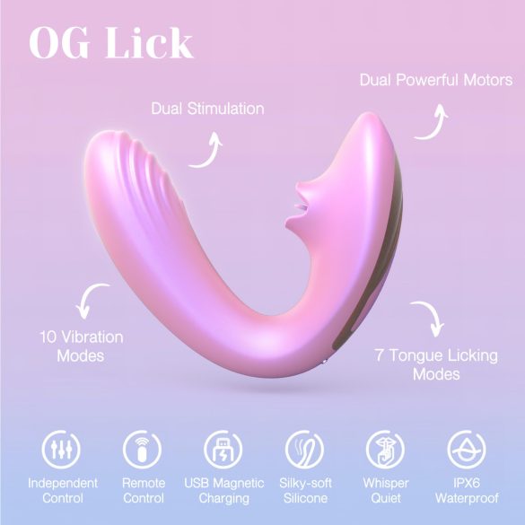 Tracy's Dog OG Lick - G-punktvibrator og klitorisstimulator (rosa)