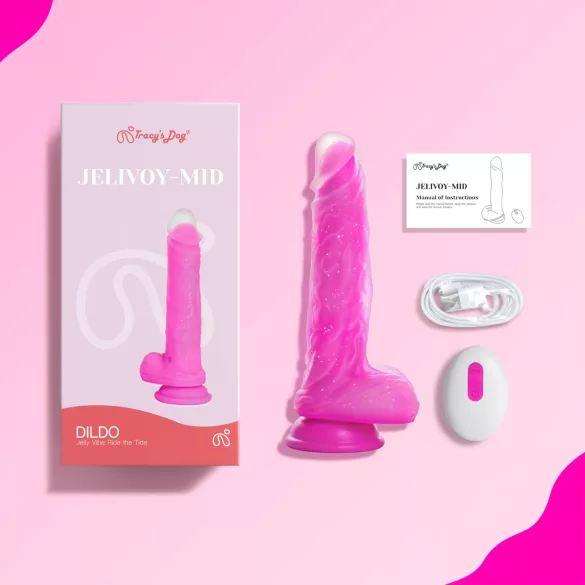 Tracy's Dog Jelivoy-Mid - realistisk vibrator - 20 cm (rosa)