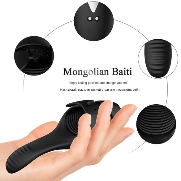 Leopard - trådløs massasjestav (svart)