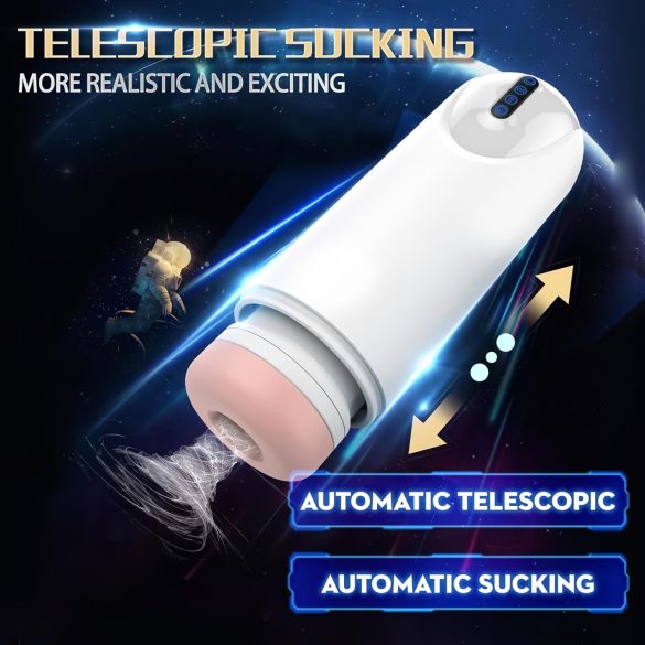 Leopard - opp og ned vibrerende masturbator (hvit)