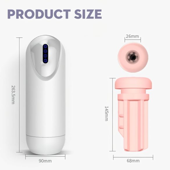 Leopard - opp og ned vibrerende masturbator (hvit)