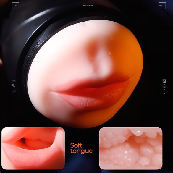 Leopard - munn- og vagina-penisvibrator (naturtro)