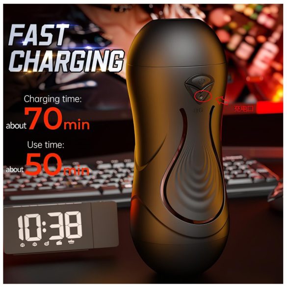 Leopard - munn- og vagina-penisvibrator (naturtro)