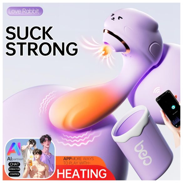 Leopard - suge- og vibrerende vibrator (lilla)