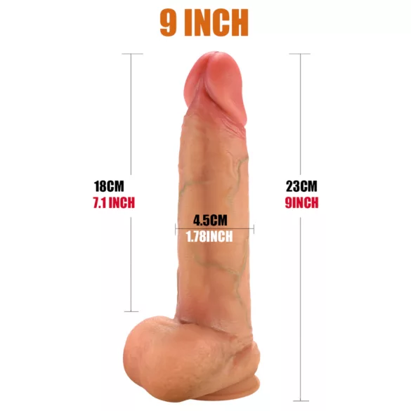 FeelSkin - ultrarealistisk dildo med testikler - naturtro (23 cm)