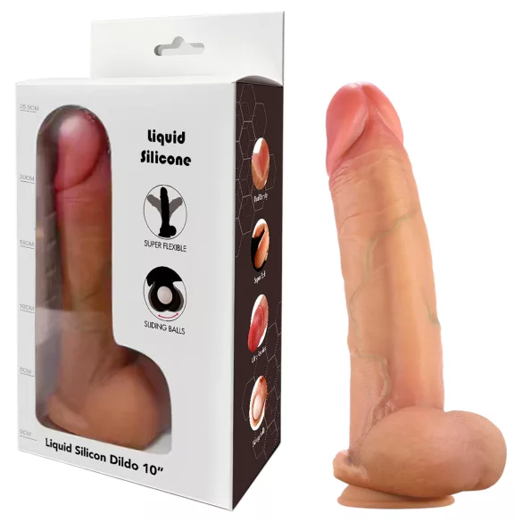 FeelSkin - ultrarealistisk dildo med baller (natur, 22 cm)
