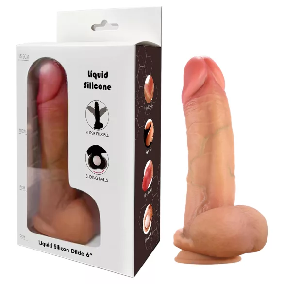 FeelSkin - ultrarealistisk dildo med testikler (naturell, 12,5 cm)