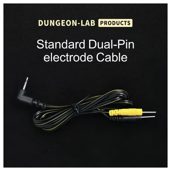 DG-LAB - elektrodeledning fra 2,5 mm jack til 2 mm pigger (svart)