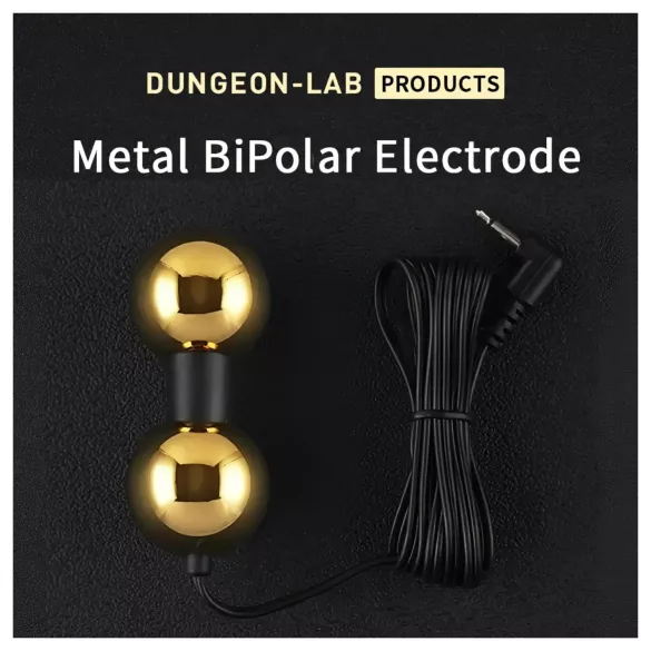 DG-LAB BiPolar B - topolig metall­elektrode med timeglassform (gull)