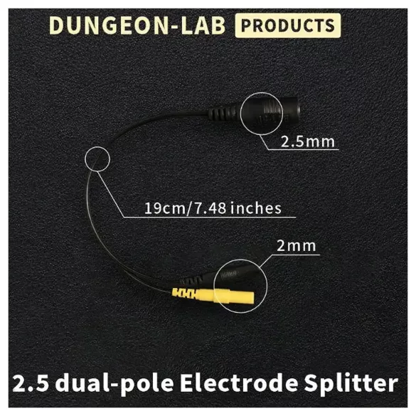 DG-LAB - elektrodefordeler fra 2,5 mm-kontakt til 2 mm (svart)
