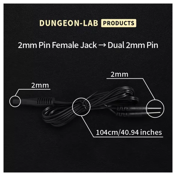 DG-LAB - 2 mm elektrodeforlengelses- og fordelingskabel (svart)