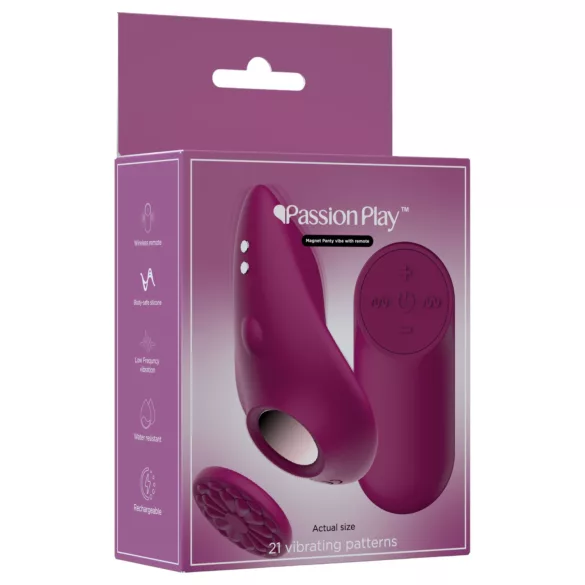 Passion Play - fjernstyrt, magnetisk trusevibrator (burgunder)