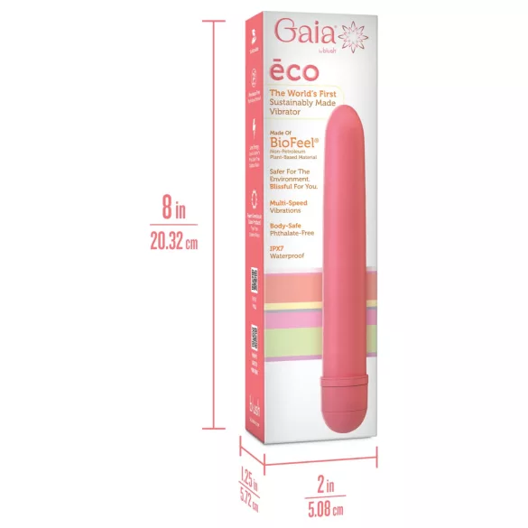 Gaia Eco L - miljøvennlig stavvibrator (rosa) - stor
