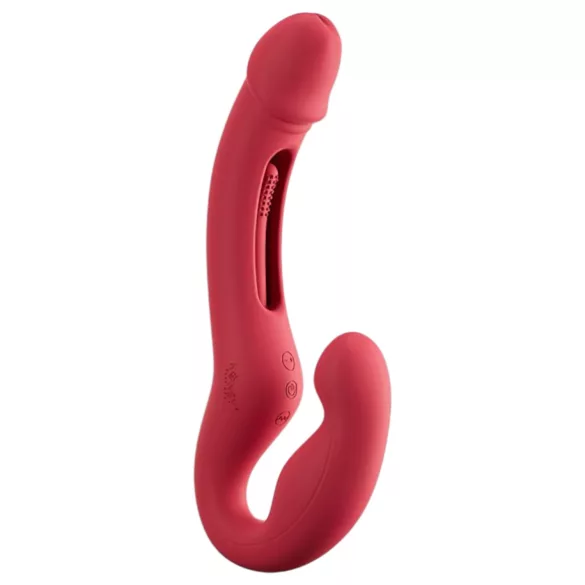 Honey Play Box Harmony Duo - appstyrt påsettbar vibrator med tungefunksjon (rød)