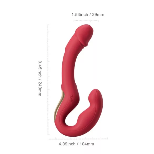 Honey Play Box Harmony Duo - appstyrt påsettbar vibrator med tungefunksjon (rød)