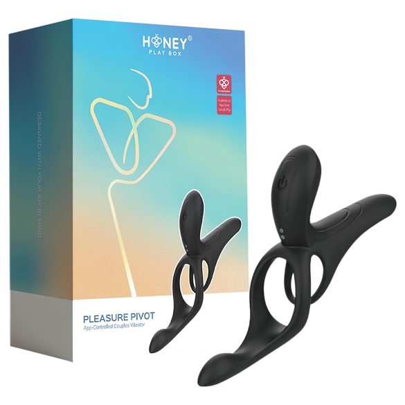 Honey Play Box Pleasure Pivot - smart vibrasjonsring for penis og testikler (svart)