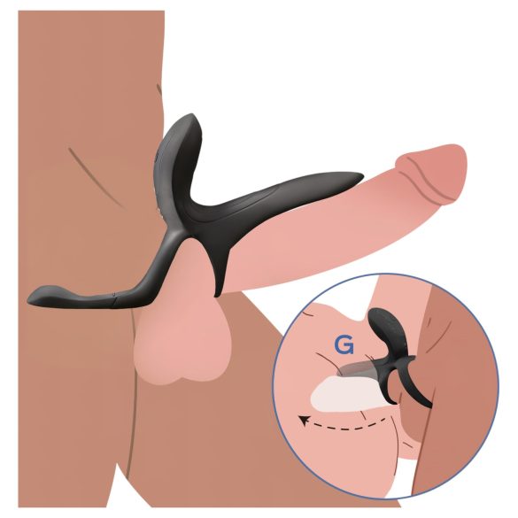 Honey Play Box Pleasure Pivot - smart vibrasjonsring for penis og testikler (svart)