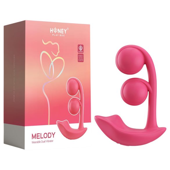 Honey Play Box Melody - smart, perlete 2i1 vibrator (rød)