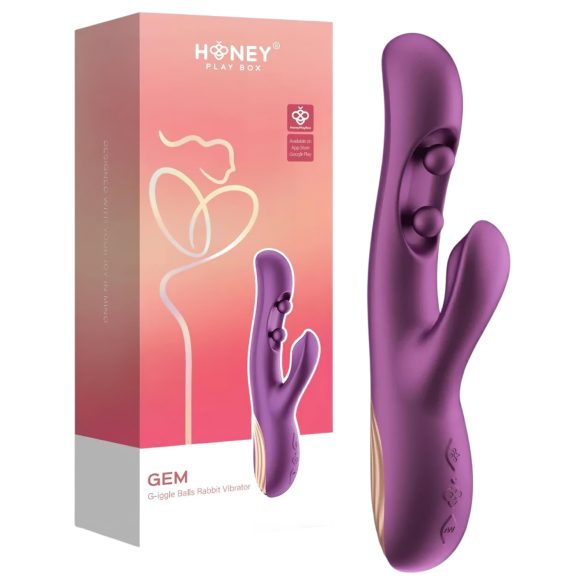 Honey Play Box Gem - Smart G-punkt og klitorisvibrator med perler (lilla)