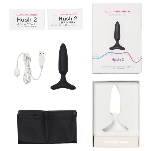 LOVENSE Hush 2 XS - oppladbar liten analvibrator (25mm) - svart