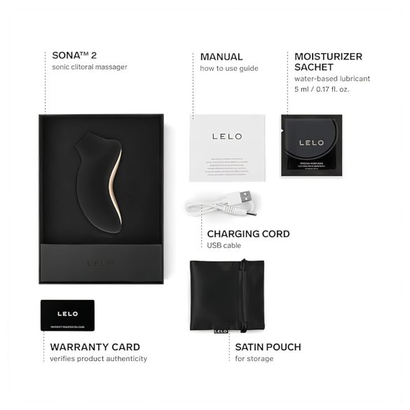 LELO Sona 2 - bølgeklitorisvibrator (svart)