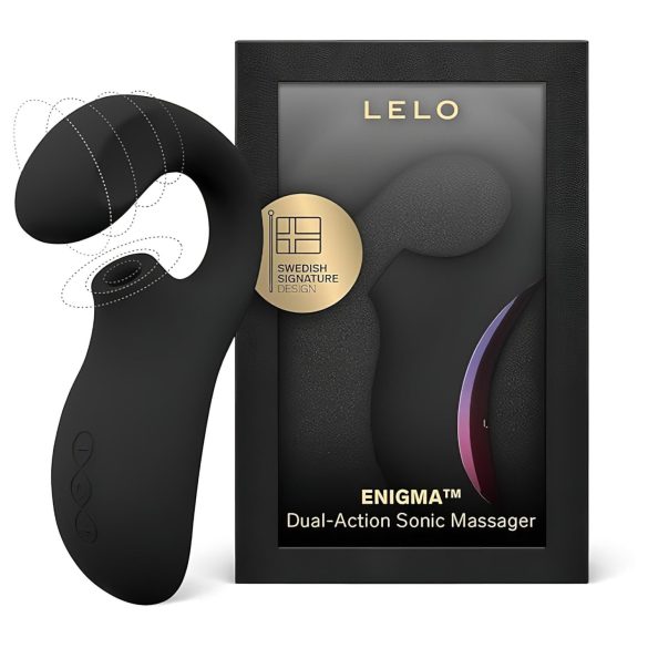 LELO Enigma - oppladbar, vanntett, 2-i-1 G-punktvibrator (svart)