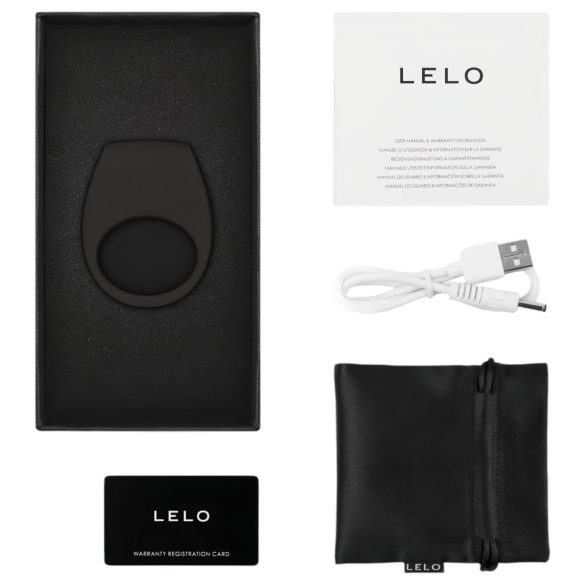LELO Tor 3 - oppladbar, smart vibrasjonsring for menn (svart)