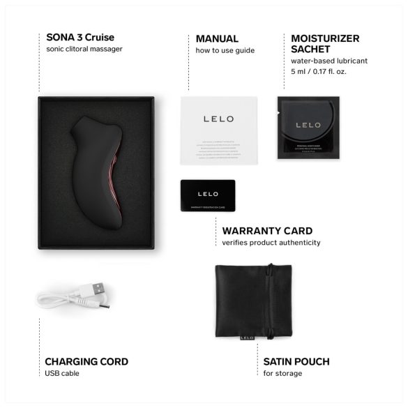 LELO Sona 3 Cruise - lydløs klitorisstimulator (svart)