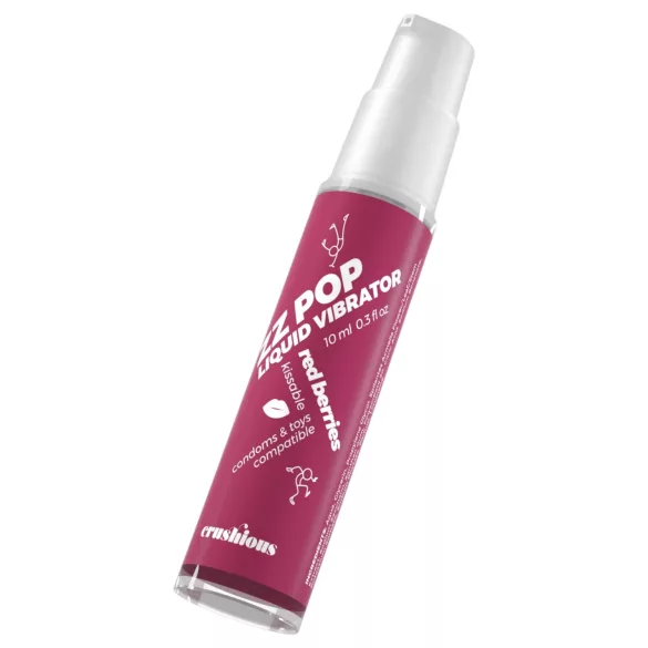Crushious ZZ POP - spiselig flytende vibrator, røde bær (10 ml)