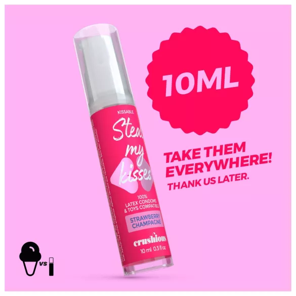 Crushious Steal My Kisses - spiselig glidemiddel, jordbær-champagne (10 ml)