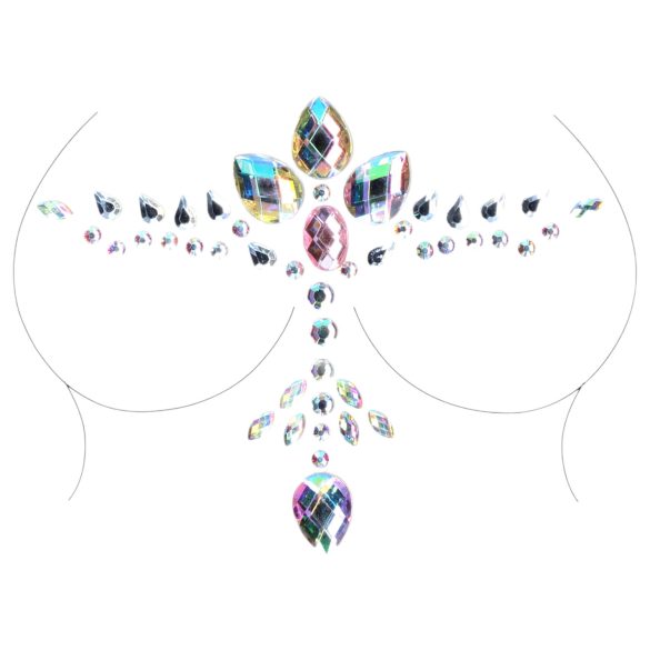 Le Désir - Glitrende brysttatovering (regnbue)