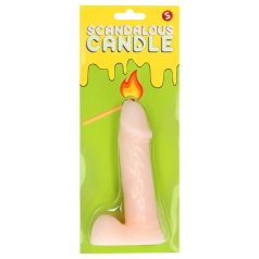 Skandaløs stearinlys - penis med kuler - natur (133g) Skandaløs stearinlys - penis med kuler - natur (133g)