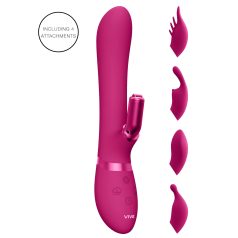   Vive Chou - oppladbar klitorisvibrator med utskiftbare hoder (rosa)