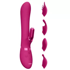   Vive Chou - oppladbar klitorisvibrator med utskiftbare hoder (rosa)