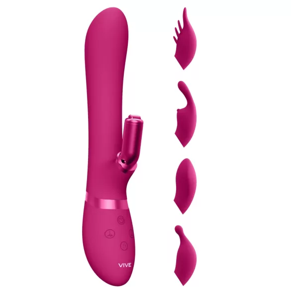 Vive Chou - oppladbar klitorisvibrator med utskiftbare hoder (rosa)