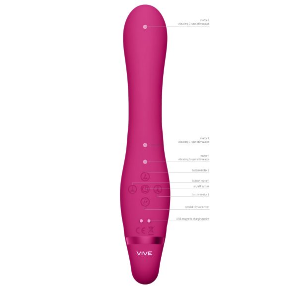 Vive Suki – Festbar Vibrator uten Sele (Rosa)